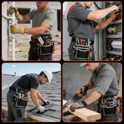 Electrician's Small Tool Pouch for Tool Belt Tool Pouch Tool Holster with Multiple Pockets, Construction Pouch Tool Organizer