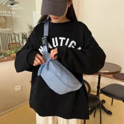 New Trendy and Minimalist Sports Casual Wind Lamp Core Velvet Waist Bag Solid Color Large Capacity Shoulder Bag Chest Bag