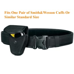 Handcuff Pouch Cop Sheriff Police Law Enforcement Military Standard Handcuff Holder with Secure Snap Closure(1680D Black Nylon