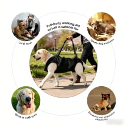 Dog Stair Assistance Leash, Elderly Dog Support Sling, Adjustable Pet Lift Vest, Large Dog Stair Climbing Aid Harness