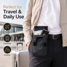 Anti Theft Portable Belt Wallet Ultra Thin Hidden Nylon Pouch Hook Loop 2 Compartments Slim Travel Daily