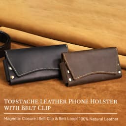 RIYAO Genuine Leather Waist Pack Vintage Dual Layer Phone Bag Pouch fanny pack For Men's Phone Holster Belt Bag Wallet Case Man