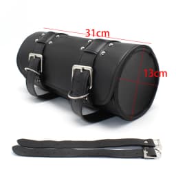 Motorcycle Saddlebag Leather Too PouchesStorage Suitable for Front Fork&Handlebar, RoadTrip Essential, Daily Commute
