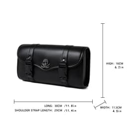 Motorcycle Saddlebag Leather Too PouchesStorage Suitable for Front Fork&Handlebar, RoadTrip Essential, Daily Commute