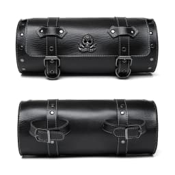 Motorcycle Saddlebag Leather Too PouchesStorage Suitable for Front Fork&Handlebar, RoadTrip Essential, Daily Commute