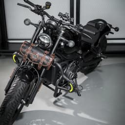 Motorcycle Saddlebag Leather Too PouchesStorage Suitable for Front Fork&Handlebar, RoadTrip Essential, Daily Commute
