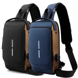 2025 Large Capacity Brand Waist Packs Bag Men Crossbody Bag PU Leather Anti-Theft Shoulder Bag Multifunctional Unisex Chest Bag