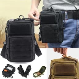 Waterproof Outdoor Tactical Molle Waist Bag Hiking Travelling Sling Backpack Waist Packs Shoulder Bag Pouch