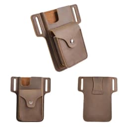 Genuine Leather Mobile Phone Holster Belt Case, Casual Waist Pack for Men, Phone Bag, Wallet Pocket, Cigarette Box for iPhone