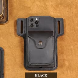 Genuine Leather Mobile Phone Holster Belt Case, Casual Waist Pack for Men, Phone Bag, Wallet Pocket, Cigarette Box for iPhone