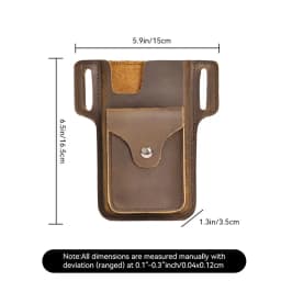 Genuine Leather Mobile Phone Holster Belt Case, Casual Waist Pack for Men, Phone Bag, Wallet Pocket, Cigarette Box for iPhone