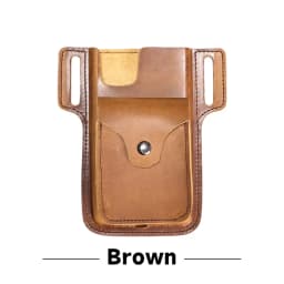 Genuine Leather Mobile Phone Holster Belt Case, Casual Waist Pack for Men, Phone Bag, Wallet Pocket, Cigarette Box for iPhone