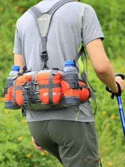 Unisex Outdoor Sports Waist Bag Multi-Functional Hiking Travel Backpack Cycling Water Bottle Holder Nylon Material Waterproof