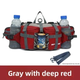Unisex Outdoor Sports Waist Bag Multi-Functional Hiking Travel Backpack Cycling Water Bottle Holder Nylon Material Waterproof