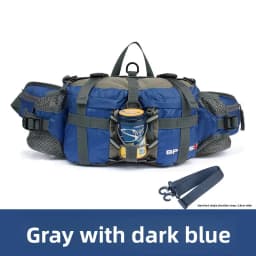 Unisex Outdoor Sports Waist Bag Multi-Functional Hiking Travel Backpack Cycling Water Bottle Holder Nylon Material Waterproof