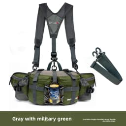 Unisex Outdoor Sports Waist Bag Multi-Functional Hiking Travel Backpack Cycling Water Bottle Holder Nylon Material Waterproof