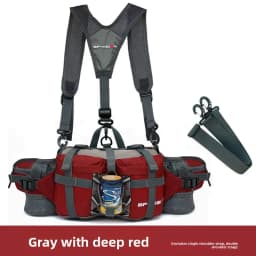 Unisex Outdoor Sports Waist Bag Multi-Functional Hiking Travel Backpack Cycling Water Bottle Holder Nylon Material Waterproof