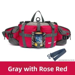 Unisex Outdoor Sports Waist Bag Multi-Functional Hiking Travel Backpack Cycling Water Bottle Holder Nylon Material Waterproof