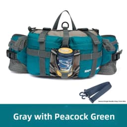 Unisex Outdoor Sports Waist Bag Multi-Functional Hiking Travel Backpack Cycling Water Bottle Holder Nylon Material Waterproof