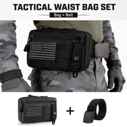 Outdoor Nylon Portable Men's Waist Bag, EDC Hunting Toolkit, Molle Pouch with Metal Hooks, Camouflage Waist Pack Coin Purse