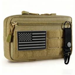 Outdoor Nylon Portable Men's Waist Bag, EDC Hunting Toolkit, Molle Pouch with Metal Hooks, Camouflage Waist Pack Coin Purse