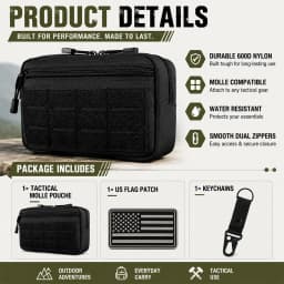 Outdoor Nylon Portable Men's Waist Bag, EDC Hunting Toolkit, Molle Pouch with Metal Hooks, Camouflage Waist Pack Coin Purse