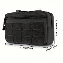 Outdoor Nylon Portable Men's Waist Bag, EDC Hunting Toolkit, Molle Pouch with Metal Hooks, Camouflage Waist Pack Coin Purse