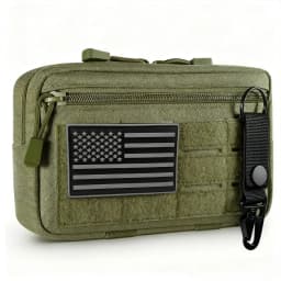 Outdoor Nylon Portable Men's Waist Bag, EDC Hunting Toolkit, Molle Pouch with Metal Hooks, Camouflage Waist Pack Coin Purse