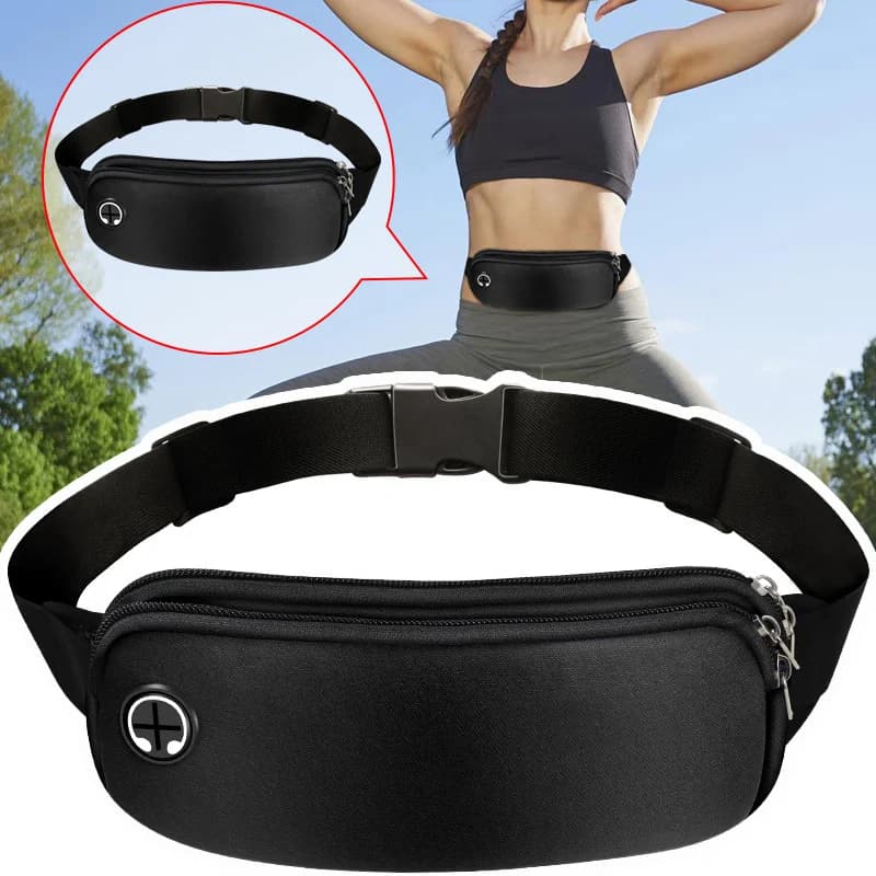 Running Waist Bag for Phone Lightweight Waterproof Adjustable Cycling Belt Pouch Reflective Strip Invisible Sports Fanny Pack