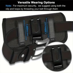 Fashion Simple Black Waist Belt Hanging Mobile Phone Bag Card Money License Case Stylish Multi-functional Men's Belt Bag