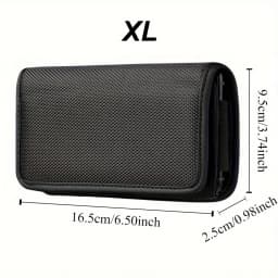Fashion Simple Black Waist Belt Hanging Mobile Phone Bag Card Money License Case Stylish Multi-functional Men's Belt Bag