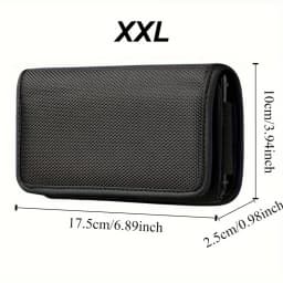 Fashion Simple Black Waist Belt Hanging Mobile Phone Bag Card Money License Case Stylish Multi-functional Men's Belt Bag