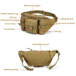Outdoor Tactical Waist Bag Fashionable and Multifunctional Slanted Chest Bag Large-Capacity Multi-Compartment Nylon Waist Packs