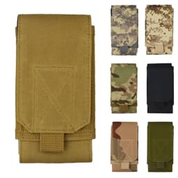 1Pc Outdoor Molle System Tactical Camouflage Mini Nylon Waist Pack 6in Phone Holder Sport Waist Bag Outdoor Sports Phone Bag