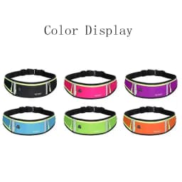 Reflective Waterproof Sports Kettle Waist Bag with Headphone Jack Ultra-Thin Running Waist Bag Trendy Simple and Portable