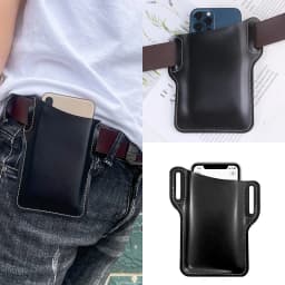 Men Phone Case Holster Cellphone Loop Holster Belt Waist Bag Props Leather Purse Phone Wallet Running Pouch Travel Camping Bags