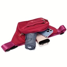 Lightweight Fanny Pack Crossbody Sling Bag, Multi Zipper Pockets Adjustable Wide Strap Waist Purse, Chest Bag for Women Running