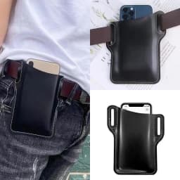 Men's Lightweight Portable Belt Clip Phone Bag Retro Storage Waist Bag Multifunctional Phone Holder Wallet Outdoor Travel Hiking