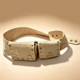 Niche Retro Hippie-Style Workwear Pocket Waist Bag with Studded Wide Belt and Tribal-Inspired Decorations for Women