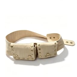 Niche Retro Hippie-Style Workwear Pocket Waist Bag with Studded Wide Belt and Tribal-Inspired Decorations for Women