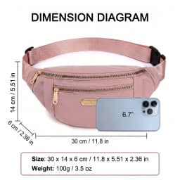 Pomelo Best Nylon Fanny Pack Water‑Repellent Multi Pocket Adjustable Sling Waist Chest Bag for Travel Sports Daily Use