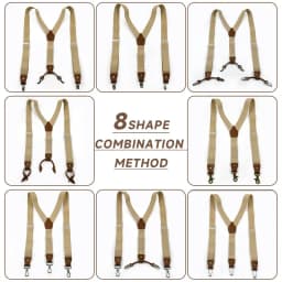 Deepeel 1Set 3.5*125cm Business Men Suspender Luxury Multi-set Suit 3/6 Clips Work Suspenders DIY Leather Elastic Male Jockstrap