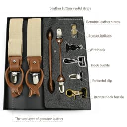 Deepeel 1Set 3.5*125cm Business Men Suspender Luxury Multi-set Suit 3/6 Clips Work Suspenders DIY Leather Elastic Male Jockstrap