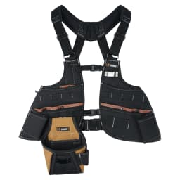 Leather Tool Vest for Men – Adjustable 37-Pocket Work Vest for Electricians, Carpenters, and Construction Workers