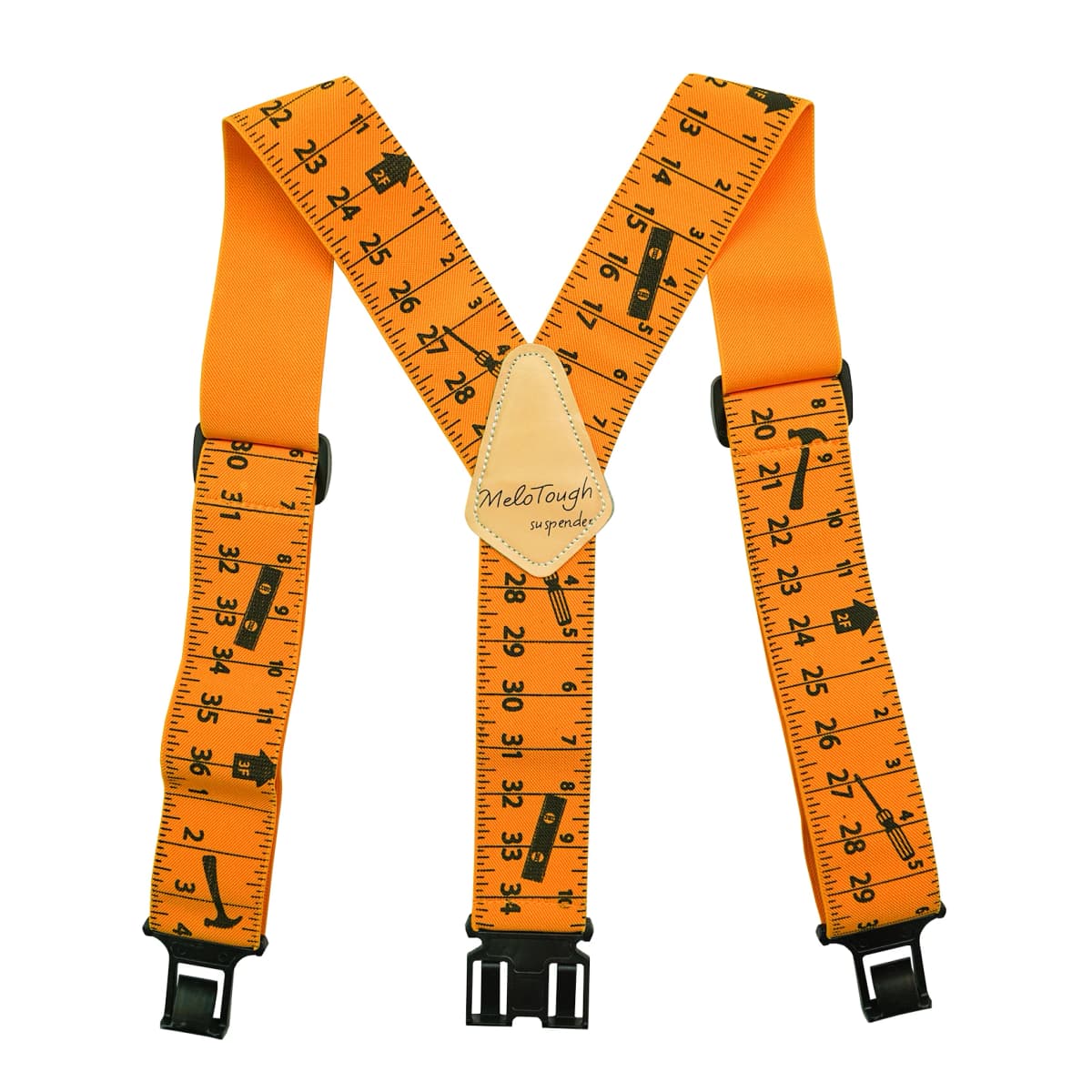 MELOTOUGH Men's Suspenders Fully Elastic 2 Inch Wide Y Back Work Suspenders Heavy Duty Tape Measure Suspenders For Men