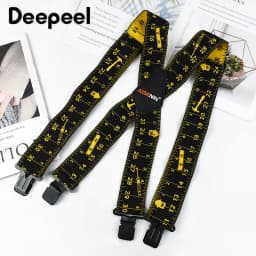 Deepeel 5cm Widen Adult Men's Suspender X-type 4 Clips Elastic Braces Adjustable Straps Suspenders for Pants Shirt Man Jockstrap