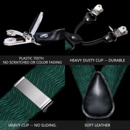 Barry.Wang Designer Mens Suspender Hanky Cufflinks Tie Set Adjustable Clip On Braces Self Necktie Male Wedding Business
