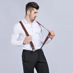 New Man's Suspenders New Braces 3 Clips Leather Casual Suspensorios Trousers Strap Gift For Dad High Quality Tirantes