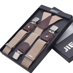 New Man's Suspenders New Braces 3 Clips Leather Casual Suspensorios Trousers Strap Gift For Dad High Quality Tirantes