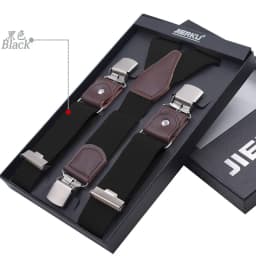 New Man's Suspenders New Braces 3 Clips Leather Casual Suspensorios Trousers Strap Gift For Dad High Quality Tirantes